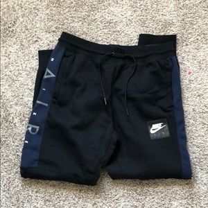 Large Nike Air Standard Fit Sweat Pants Black Navy